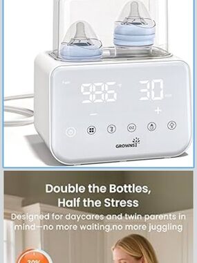 Grownsy Double  Electric Baby Bottle Warmer
